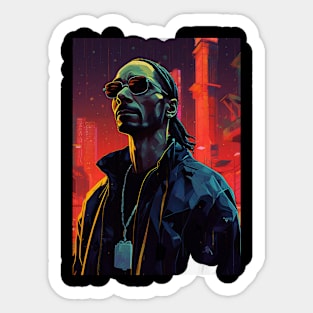 Snopp Dogg Cyberpunk Art Sticker